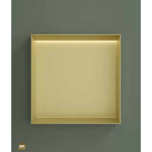 Hotbath &More inbouwnis 30x30x10cm - zonder frame - LED verlichting - geborsteld zwart PVD HotBath Hotbath &More inbouwnis 30x30x10cm - zonder frame - LED verlichting - geborsteld zwart PVD