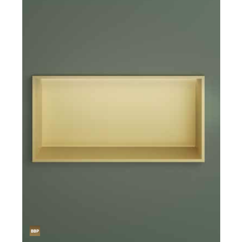 Hotbath &More inbouwnis 30x60x10cm - met frame - LED verlichting - geborsteld messing PVD HotBath Hotbath &More inbouwnis 30x60x10cm - met frame - LED verlichting - geborsteld messing PVD