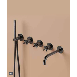 HotBath Hotbath Chap C7072EXT afbouwdeel voor inbouw badthermostaat met uitloop - Gepolijst zwart PVD Hotbath Chap C7072EXT afbouwdeel voor inbouw badthermostaat met uitloop - Gepolijst zwart PVD