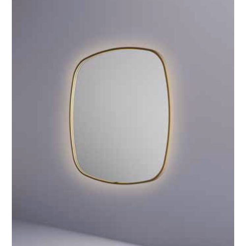 Hotbath &More spiegel contour 80x80cm directe & indirecte verlichting - geborsteld messing PVD HotBath Hotbath &More spiegel contour 80x80cm directe & indirecte verlichting - geborsteld messing PVD