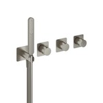 HotBath Hotbath Gal GL7071EXTGN afbouwdeel - inbouw bad/douche thermostaat 2 stopkranen zonder uitloop - Geborsteld nikkel