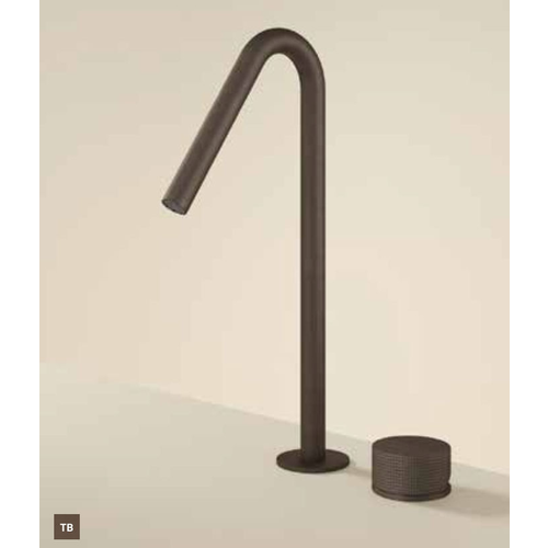 Hotbath Guy Diamond GY023HD 2-gats wastafelkraan hoog met draaibare uitloop - Geborsteld zwart PVD HotBath Hotbath Guy Diamond GY023HD 2-gats wastafelkraan hoog met draaibare uitloop - Geborsteld zwart PVD