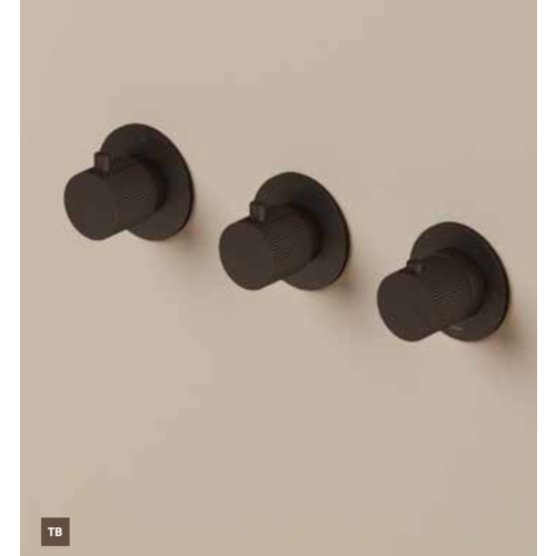 Hotbath Guy Row GY7067REXT afbouwdeel voor inbouwthermostaat met 2 stopkranen - Tuscan bronze HotBath Hotbath Guy Row GY7067REXT afbouwdeel voor inbouwthermostaat met 2 stopkranen - Tuscan bronze