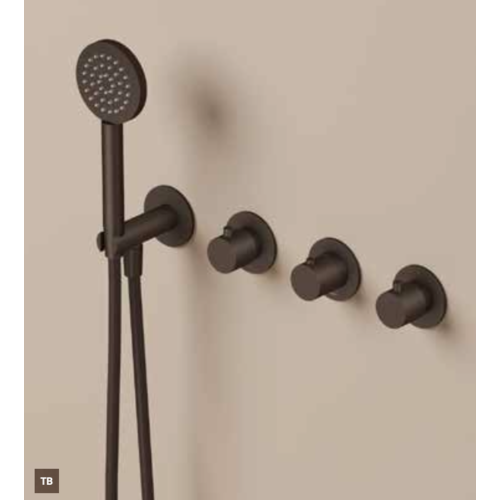 Hotbath Guy Diamond GY7071DEXT afbouwdeel voor inbouwthermostaat met 2 stopkranen - Geborsteld messing PVD HotBath Hotbath Guy Diamond GY7071DEXT afbouwdeel voor inbouwthermostaat met 2 stopkranen - Geborsteld messing PVD