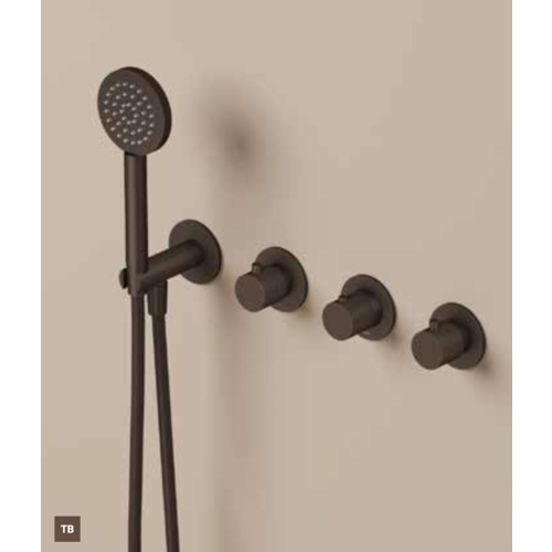 Hotbath Guy Row GY7071REXT afbouwdeel voor inbouwthermostaat met 2 stopkranen - Geborsteld nikkel HotBath Hotbath Guy Row GY7071REXT afbouwdeel voor inbouwthermostaat met 2 stopkranen - Geborsteld nikkel