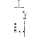 Hotbath Gal IBS40 inbouw doucheset High Flow met 2 stopkranen met plafondbuis en glijstang - Geborsteld nikkel HotBath Hotbath Gal IBS40 inbouw doucheset High Flow met 2 stopkranen met plafondbuis en glijstang - Geborsteld nikkel