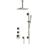 Hotbath Gal IBS40 inbouw doucheset High Flow met 2 stopkranen met plafondbuis en glijstang - Geborsteld nikkel HotBath Hotbath Gal IBS40 inbouw doucheset High Flow met 2 stopkranen met plafondbuis en glijstang - Geborsteld nikkel