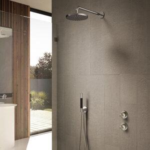 HotBath Hotbath Cobber IBS7009 inbouw doucheset - staafhanddouche - 30cm hoofddouche - plafondbuis 15cm - glijstang - gepolijst zwart pvd Hotbath Cobber IBS7009 inbouw doucheset - staafhanddouche - 30cm hoofddouche - plafondbuis 15cm - glijstang - gepolijst zwart pvd