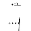 Hotbath Cobber IBS70 inbouw doucheset - ronde handdouche - 30cm hoofddouche - 15cm plafondbuis - wandhouder - geborsteld zwart PVD