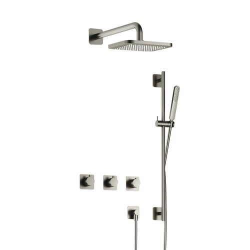 Hotbath Gal IBSGL70 inbouw doucheset met 2 stopkranen met glijstang - Geborsteld nikkel HotBath Hotbath Gal IBSGL70 inbouw doucheset met 2 stopkranen met glijstang - Geborsteld nikkel