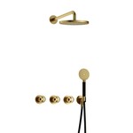 Hotbath Cobber @work IBSW70 inbouw doucheset met 2 stopkranen met ronde handdouche - Geborsteld messing PVD HotBath Hotbath Cobber @work IBSW70 inbouw doucheset met 2 stopkranen met ronde handdouche - Geborsteld messing PVD