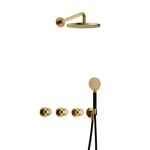 Hotbath Cobber @work IBSW70 inbouw doucheset met 2 stopkranen met ronde handdouche - Geborsteld messing PVD HotBath Hotbath Cobber @work IBSW70 inbouw doucheset met 2 stopkranen met ronde handdouche - Geborsteld messing PVD