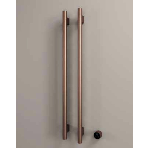 Hotbath &More Rails Round handdoekwarmerset 135cm - 2 stangen - geborsteld gunmetal PVD HotBath Hotbath &More Rails Round handdoekwarmerset 135cm - 2 stangen - geborsteld gunmetal PVD