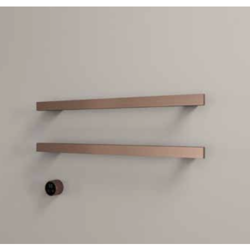 Hotbath &More Rails Square handdoekwarmerset 80cm - 2 stangen - geborsteld koper PVD HotBath Hotbath &More Rails Square handdoekwarmerset 80cm - 2 stangen - geborsteld koper PVD