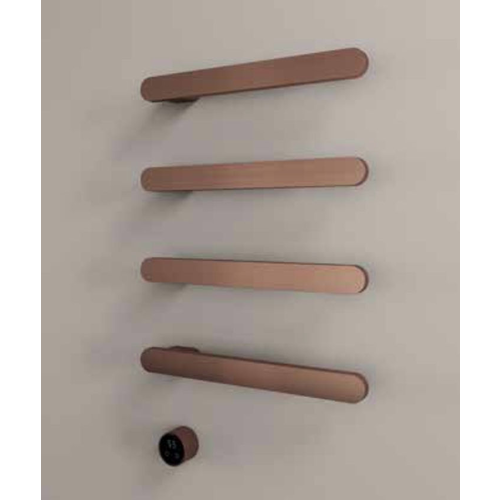 Hotbath &More Rails Soft Square handdoekwarmerset 50cm - 4 stangen - geborsteld gunmetal PVD HotBath Hotbath &More Rails Soft Square handdoekwarmerset 50cm - 4 stangen - geborsteld gunmetal PVD