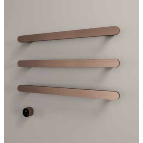 Hotbath &More Rails Soft Square handdoekwarmerset 80cm - 3 stangen - geborsteld gunmetal PVD HotBath Hotbath &More Rails Soft Square handdoekwarmerset 80cm - 3 stangen - geborsteld gunmetal PVD