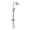 Hotbath Cobber SDS9 thermostatische stortdoucheset - ronde handdouche - 25cm hoofddouche - verouderd messing
