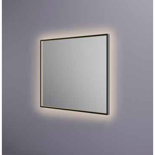 Hotbath &More spiegel square 100x80cm directe & indirecte verlichting - geborsteld zwart PVD HotBath Hotbath &More spiegel square 100x80cm directe & indirecte verlichting - geborsteld zwart PVD