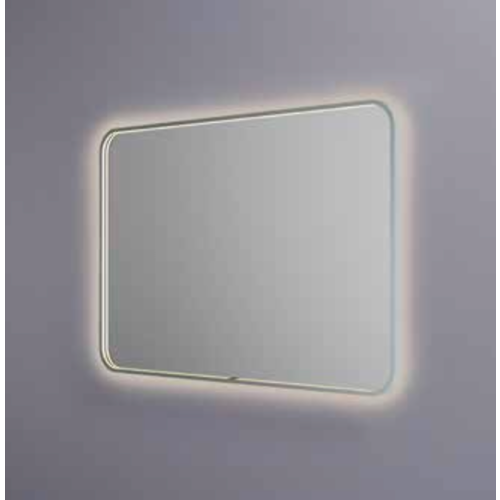 Hotbath &More spiegel soft square 120x80cm directe & indirecte verlichting - geborsteld zwart PVD HotBath Hotbath &More spiegel soft square 120x80cm directe & indirecte verlichting - geborsteld zwart PVD