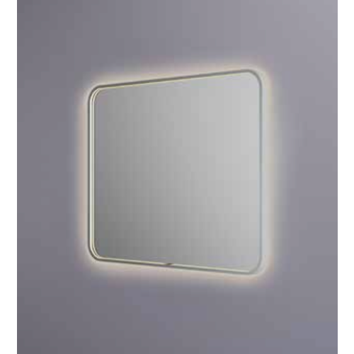 Hotbath &More spiegel soft square 100x80cm directe & indirecte verlichting - geborsteld zwart PVD HotBath Hotbath &More spiegel soft square 100x80cm directe & indirecte verlichting - geborsteld zwart PVD