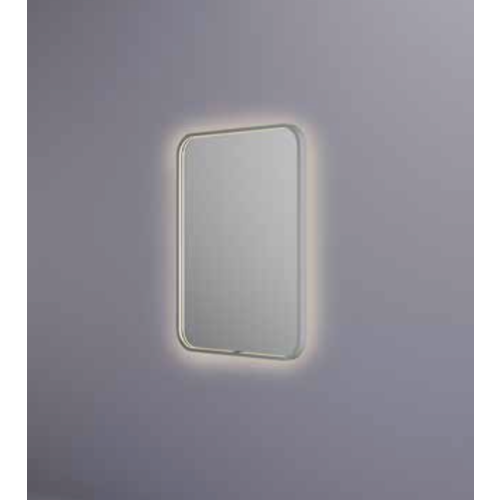 Hotbath &More spiegel soft square 60x80cm directe & indirecte verlichting - geborsteld koper PVD HotBath Hotbath &More spiegel soft square 60x80cm directe & indirecte verlichting - geborsteld koper PVD