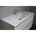 Solidline Solidline badkamermeubelset | 100cm | Keramiek | Wit | 1 | Hoogglans wit | Standaard spiegel | Bouwpakket