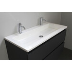 Solidline badkamermeubelset | 100cm | Acryl | Wit | 2 | Mat antraciet | Met spiegelkast | Bouwpakket Solidline Solidline badkamermeubelset | 100cm | Acryl | Wit | 2 | Mat antraciet | Met spiegelkast | Bouwpakket