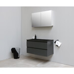 Solidline badkamermeubelset | 100cm | Acryl | Mat zwart | 0 | Mat antraciet | Met spiegelkast | Bouwpakket Solidline Solidline badkamermeubelset | 100cm | Acryl | Mat zwart | 0 | Mat antraciet | Met spiegelkast | Bouwpakket