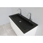 Solidline badkamermeubelset | 100cm | Acryl | Mat zwart | 2 | Hoogglans wit | Standaard spiegel | Bouwpakket Solidline Solidline badkamermeubelset | 100cm | Acryl | Mat zwart | 2 | Hoogglans wit | Standaard spiegel | Bouwpakket