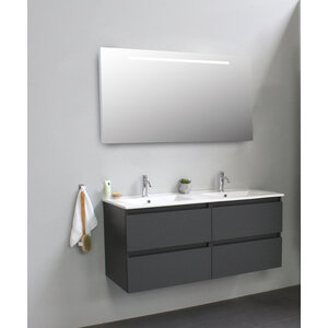 Solidline Solidline badkamermeubelset | 120cm | Keramiek | Wit | 2 | Mat antraciet | Spiegel met LED verlichting | Bouwpakket Solidline badkamermeubelset | 120cm | Keramiek | Wit | 2 | Mat antraciet | Spiegel met LED verlichting | Bouwpakket