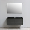 Solidline badkamermeubelset | 120cm | Acryl | Mat zwart | 0 | Mat antraciet | Standaard spiegel | Bouwpakket