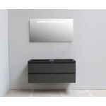Solidline badkamermeubelset | 120cm | Acryl | Mat zwart | 0 | Mat antraciet | Spiegel met LED verlichting | Bouwpakket Solidline Solidline badkamermeubelset | 120cm | Acryl | Mat zwart | 0 | Mat antraciet | Spiegel met LED verlichting | Bouwpakket