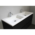 Solidline badkamermeubelset | 120cm | Acryl | Wit | 2 | Mat zwart | Zonder spiegel | Bouwpakket Solidline Solidline badkamermeubelset | 120cm | Acryl | Wit | 2 | Mat zwart | Zonder spiegel | Bouwpakket