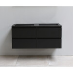 Solidline Solidline badkamermeubelset | 120cm | Acryl | Mat zwart | 0 | Mat zwart | Zonder spiegel | Bouwpakket