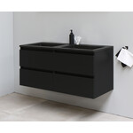 Solidline Solidline badkamermeubelset | 120cm | Acryl | Mat zwart | 0 | Mat zwart | Zonder spiegel | Bouwpakket