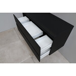 Solidline Solidline badkamermeubelset | 120cm | Acryl | Mat zwart | 2 | Mat zwart | Zonder spiegel | Bouwpakket