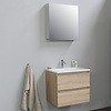 Solidline badkamermeubelset | 60cm | Acryl | Wit | 1 | Eiken | Met spiegelkast | Bouwpakket