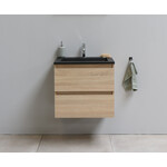 Solidline badkamermeubelset | 60cm | Acryl | Mat zwart | 1 | Eiken | Zonder spiegel | Bouwpakket Solidline Solidline badkamermeubelset | 60cm | Acryl | Mat zwart | 1 | Eiken | Zonder spiegel | Bouwpakket