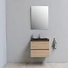 Solidline badkamermeubelset | 60cm | Acryl | Mat zwart | 1 | Eiken | Standaard spiegel | Bouwpakket