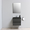 Solidline badkamermeubelset | 60cm | Acryl | Mat zwart | 1 | Mat antraciet | Standaard spiegel | Bouwpakket
