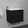 Solidline badkamermeubelset | 60cm | Acryl | Wit | 0 | Mat zwart | Zonder spiegel | Bouwpakket