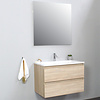 Solidline badkamermeubelset | 80cm | Acryl | Wit | 1 | Eiken | Standaard spiegel | Bouwpakket