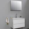 Solidline badkamermeubelset | 80cm | Acryl | Wit | 1 | Hoogglans wit | Met spiegelkast | Bouwpakket