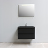Solidline badkamermeubelset | 80cm | Acryl | Mat zwart | 1 | Mat zwart | Spiegel met LED verlichting | Bouwpakket