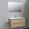 Solidline badkamermeubelset | 100cm | Acryl | Wit | 1 | Eiken | Spiegel met LED verlichting | Geassembleerd