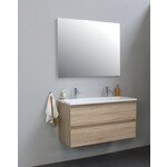 Solidline badkamermeubelset | 100cm | Acryl | Wit | 2 | Eiken | Standaard spiegel | Geassembleerd Solidline Solidline badkamermeubelset | 100cm | Acryl | Wit | 2 | Eiken | Standaard spiegel | Geassembleerd
