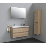 Solidline badkamermeubelset | 100cm | Acryl | Wit | 2 | Eiken | Met spiegelkast | Geassembleerd Solidline Solidline badkamermeubelset | 100cm | Acryl | Wit | 2 | Eiken | Met spiegelkast | Geassembleerd