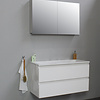 Solidline badkamermeubelset | 100cm | Acryl | Wit | 0 | Hoogglans wit | Met spiegelkast | Geassembleerd