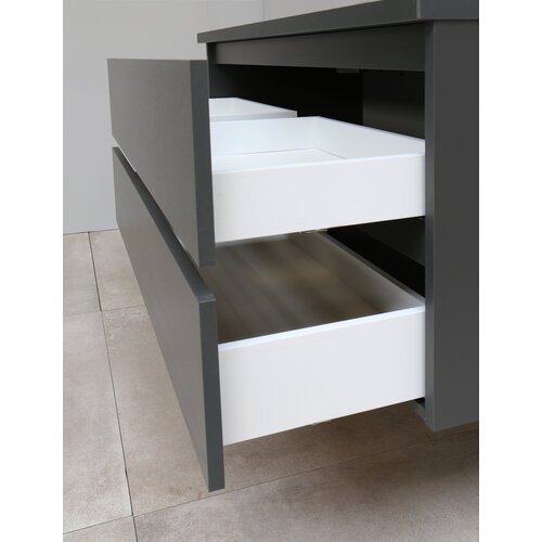 Solidline badkamermeubelset | 100cm | Keramiek | Wit | 1 | Mat antraciet | Standaard spiegel | Geassembleerd Solidline Solidline badkamermeubelset | 100cm | Keramiek | Wit | 1 | Mat antraciet | Standaard spiegel | Geassembleerd