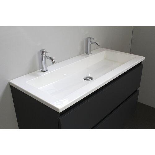 Solidline badkamermeubelset | 100cm | Acryl | Wit | 2 | Mat antraciet | Met spiegelkast | Geassembleerd Solidline Solidline badkamermeubelset | 100cm | Acryl | Wit | 2 | Mat antraciet | Met spiegelkast | Geassembleerd